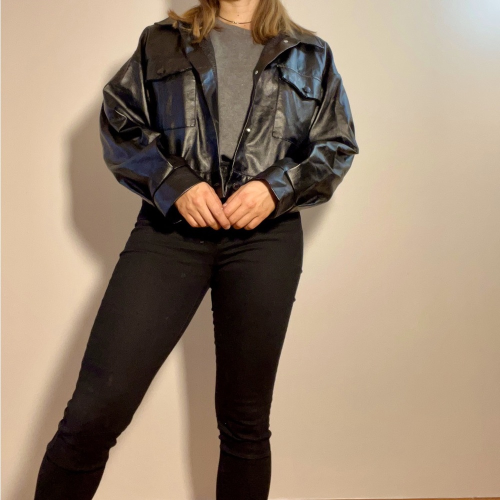 Shein leather jacket size large